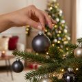 Mini karácsonyi labdák antracit üveggolyók Ø3cm 22 db | Floristik24.hu
