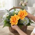 Habrózsa Ø15cm Sárga 4 db | Floristik24.hu