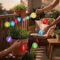 Napelemes lámpás lánc LED színes 4,5m 10 izzós hideg fehér | Floristik24.hu
