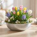 Fém tál használt kinézetű tál ezüst fém Ø36cm H9,5cm | Floristik24.hu