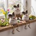 Nyuszi kerámia dekoratív nyúlszél zsámoly 6,5×7×9,5cm 3 db | Floristik24.hu