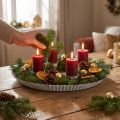 Gyertyalapos tortaforma 4 db gyertyatartóval, fehér Ø25cm | Floristik24.hu