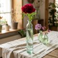 Üvegedísz váza, üveg, átlátszó/zöld, retró, Ø6,5cm, M30cm | Floristik24.hu