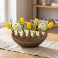 Dekoratív váza csónak kerámia váza barna 23×8,5cm H11cm | Floristik24.hu