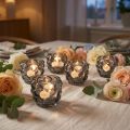 Üveg gyertyatartók/teamécsestartók, szürke, Ø7cm, M7cm, 6 darab | Floristik24.hu