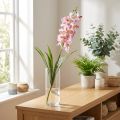 Mesterséges orchidea rózsaszín fehér művirág orchidea 73cm | Floristik24.hu