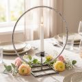 Dekor gyűrű fém gyertyatartó ezüst shabby chic Ø32cm | Floristik24.hu