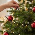 Nagy fekete csillámos függőcsillagok, Ø24cm, karácsonyi és parti dekorációk, 6 db-os készlet | Floristik24.hu