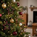 Karácsonyi dekorációs csillagok bogyós csillámmal, 40 db-os készlet, 7,5 cm - Ünnepi díszek karácsonyfára és ablakra | Floristik24.hu