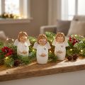 Imádnivaló kerámia angyal arany díszítéssel fehér 7 cm - ajándékötlet és szerető dekoráció - 6 db | Floristik24.hu