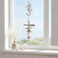 Tengeri dekoráció Garland Driftwood Shells Seahorse White 55cm | Floristik24.hu