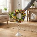 Koszorútartó fehér shabby chic koszorúállvány 1 akasztóval, 76 cm | Floristik24.hu