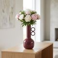 Modern, művészi váza hosszú nyakkal és kerek fogantyúkkal stílusos enteriőrökbe, 24 cm | Floristik24.hu