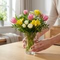 Üvegváza átlátszó Ø8cm H11cm asztali dekorációhoz | Floristik24.hu