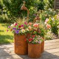Ültetős patinás dekoratív fém csappal H25/37/43cm 3 db-os készlet | Floristik24.hu