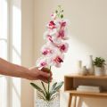 Orchidea Phalaenopsis mesterséges 9 virágú fehér fukszia 96cm | Floristik24.hu