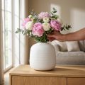 Virágváza, kerámiaváza, dekoratív váza fehér Ø22cm H22,5cm | Floristik24.hu