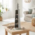 Lighthouse Shabby Chic krém nyári dekoráció tengeri Ø14,5cm H51cm | Floristik24.hu