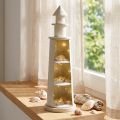 Lighthouse Shabby Chic Cream Maritime Deco Ø13cm H41,5cm | Floristik24.hu