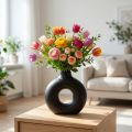 Váza Modern Kerámia Fekete Modern Ovális 21×7×20cm | Floristik24.hu