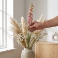 Szárított (mesterséges) szarkaláb rózsaszín szarkaláb, díszváza 64cm 25g | Floristik24.hu