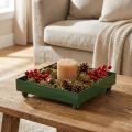 Dekoratív tálca négyzet alakú fémtálca zöld 15×15cm 2db | Floristik24.hu