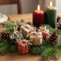 Papír díszdobozok mini szett, piros-zöld-natúr, 2,5x3 cm 18 db - Karácsonyi dekoráció | Floristik24.hu