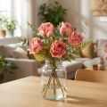 Műrózsa Rózsaszín dekoratív rózsák bimbóval L44cm 4 db | Floristik24.hu