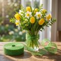 Zöld juta szalag, 5 cm széles, 40 m hosszú | Floristik24.hu