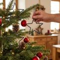 Dekoratív fekete csillagok akasztásra, karácsonyfadíszek, Ø12cm, 12 darabos készlet | Floristik24.hu