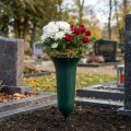 Sírvázák Műanyag Sírdekoráció Sötétzöld H31cm 5db | Floristik24.hu