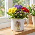 Dekoratív bögre/kaspó, zománcozott, Ø11.5cm M10cm | Floristik24.hu