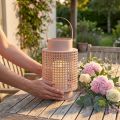 Dekoratív lámpás rózsaszín fém lámpa fogantyúval Ø18cm H29cm | Floristik24.hu