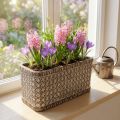 Ültetőgép Kerámia tál barna, fehér 23×11×11 cm | Floristik24.hu