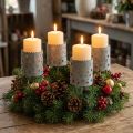 Gyertyatartó adventi koszorú ragasztásához Ø6,5cm H14cm 4 db | Floristik24.hu