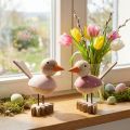 Fa madár deco figura ablakdísz tavaszi rózsaszín H15cm 2db | Floristik24.hu