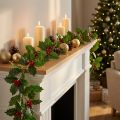 Karácsonyi füzér műmagyal Ilex füzér 160cm | Floristik24.hu