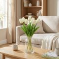 Artificial Tulipán fehér krém Real Touch 38cm 7 db | Floristik24.hu