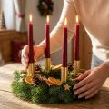 Gyertyatartó rúdgyertyához keskeny arany Ø2,2cm H15cm 4db | Floristik24.hu