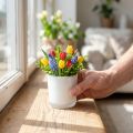 Üveg edény Ø7,8cm H8cm fehér | Floristik24.hu