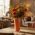 Váza Narancssárga Virágváza Dekoratív Váza Fizzy Siena Ø20cm Ma35cm | Floristik24.hu