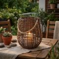 Dekoratív lámpa, gyertya díszítés fogantyúval, lámpa kosárban Ø23cm H27cm | Floristik24.hu