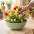 Dísztál zöld pasztell műanyag asztaldísz rugó Ø20cm | Floristik24.hu