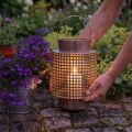 Dekoratív lámpás lámpás fém fogantyús rózsával Ø18cm H29cm | Floristik24.hu