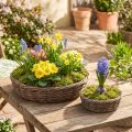 Ültetőgyűrű, ültetőtál, fa, natúr szürke, Ø30/35cm, 2 db-os szett. | Floristik24.hu