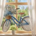 Deco tábla fa kerékpár nyári deco tábla akasztható kék, fehér 31 × 25 cm | Floristik24.hu