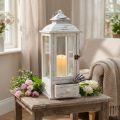Dekoratív lámpás vintage fiókos fehér 20×20cm H51cm | Floristik24.hu