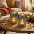 Elegáns díszlámpás fűmotívummal a meghitt otthonhoz, 12,5 cm, 2 darab. | Floristik24.hu