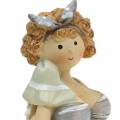Floristik24 Dekoratív figura hölgy fürdőruhában szürke 10cm 2db
