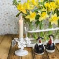 Floristik24 Tavaszi dekoráció, fém csillár virágokkal, esküvői dekoráció, gyertyatartó, asztaldísz